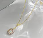 Baroque Pearl Necklace Pink Cultured Baroque Irregular Freshwater Pearl Choker