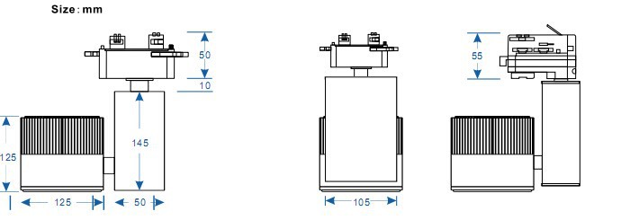 High power 40w 4800lm track lighting with 3 years warranty