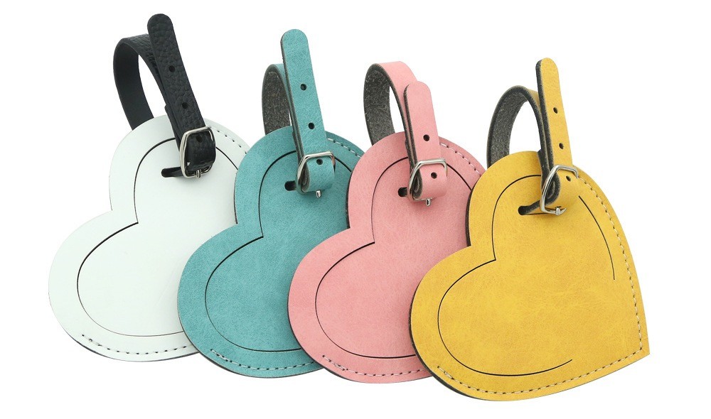 Custom Blank Sublimation PU Leather Luggage Tag For Sublimation Printing