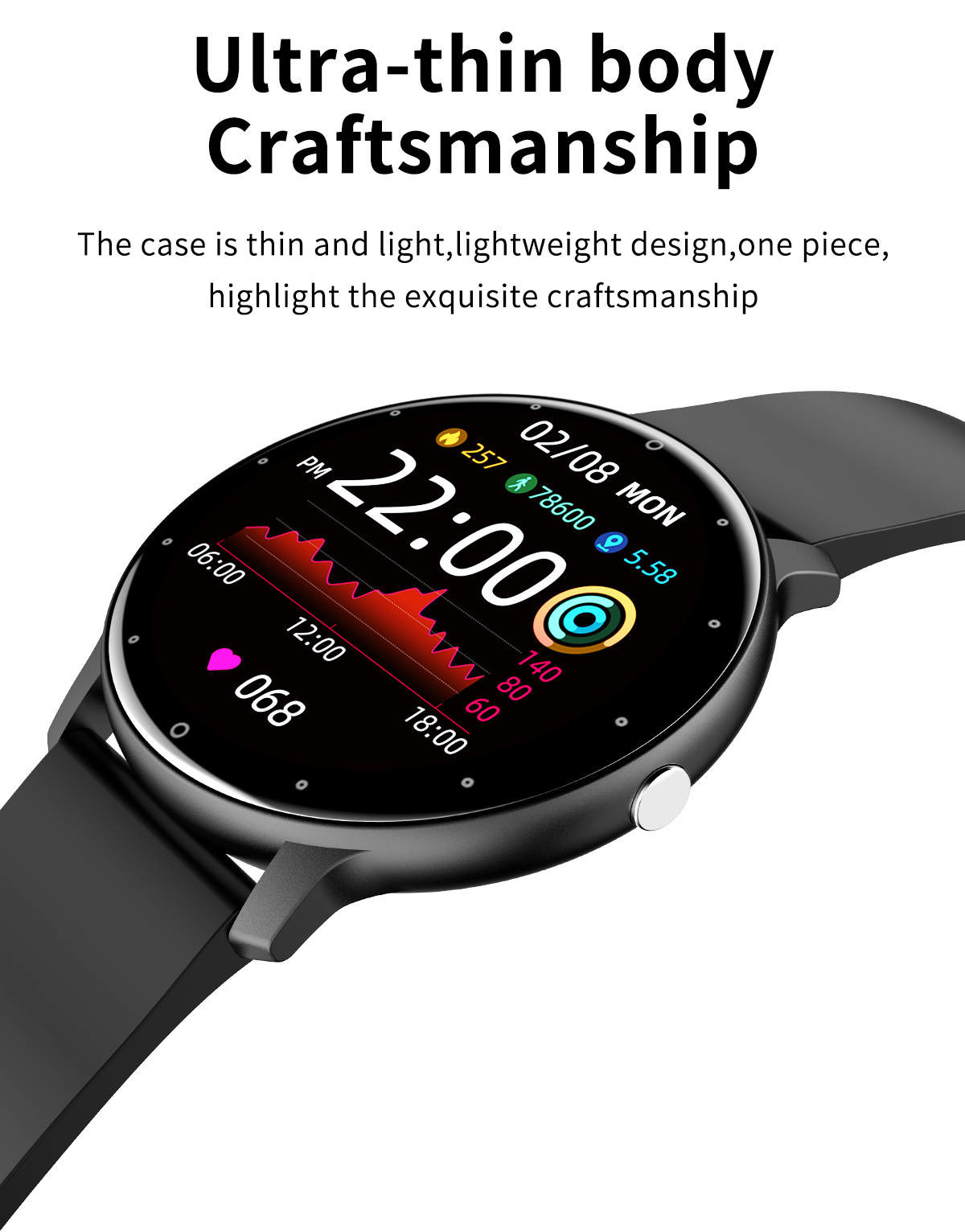 SC7A20 Sensor Bluetooth Smart Watch Blood Pressure IPS Screen 200mAH For Girls