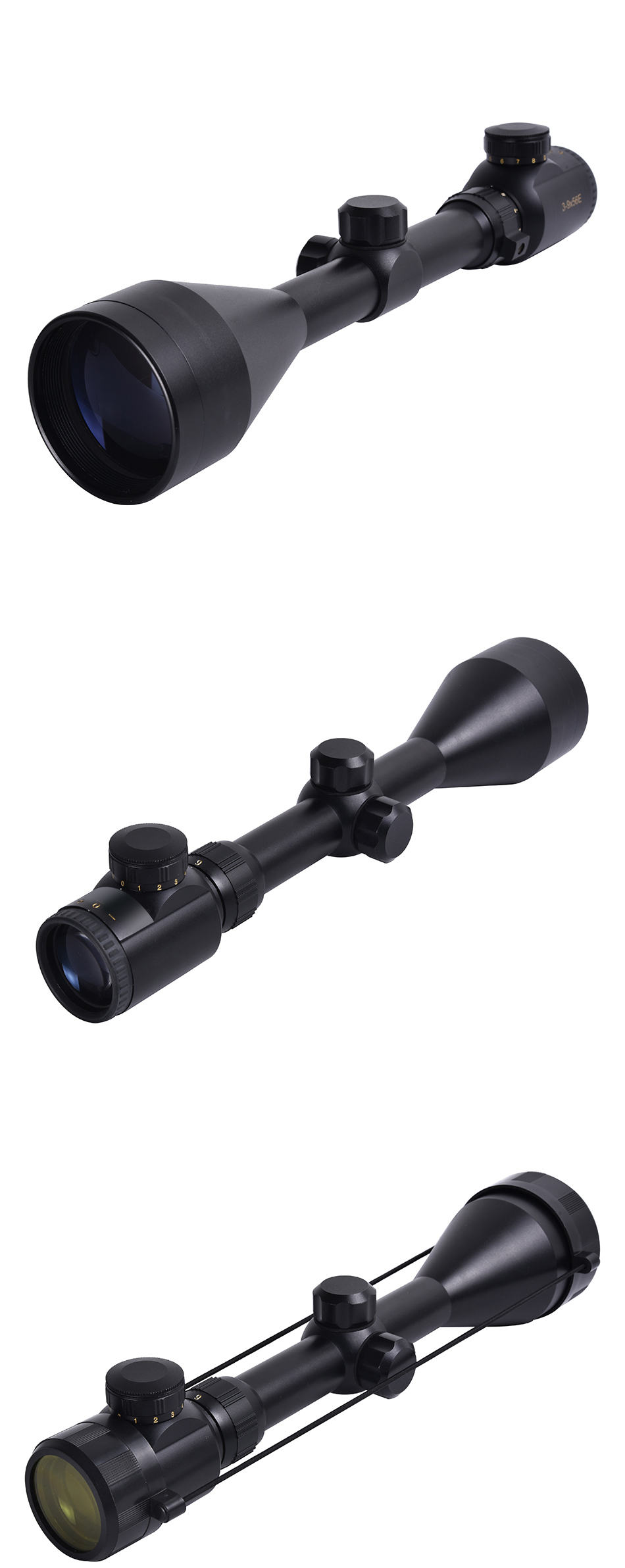 3-9x56 1'' R12 Red Illumination Sight for Hunting Length 315mm Aluminium Alloy Body