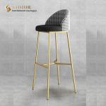Bar Chair, Bar Stool, High Chair, Stainless Steel, Metal, PU Leather, Fabric