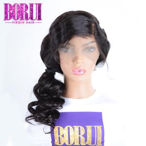 China 180% Density Loose Deep Wave Lace Front Wig Brazilian Human Hair Swiss Lace wholesale