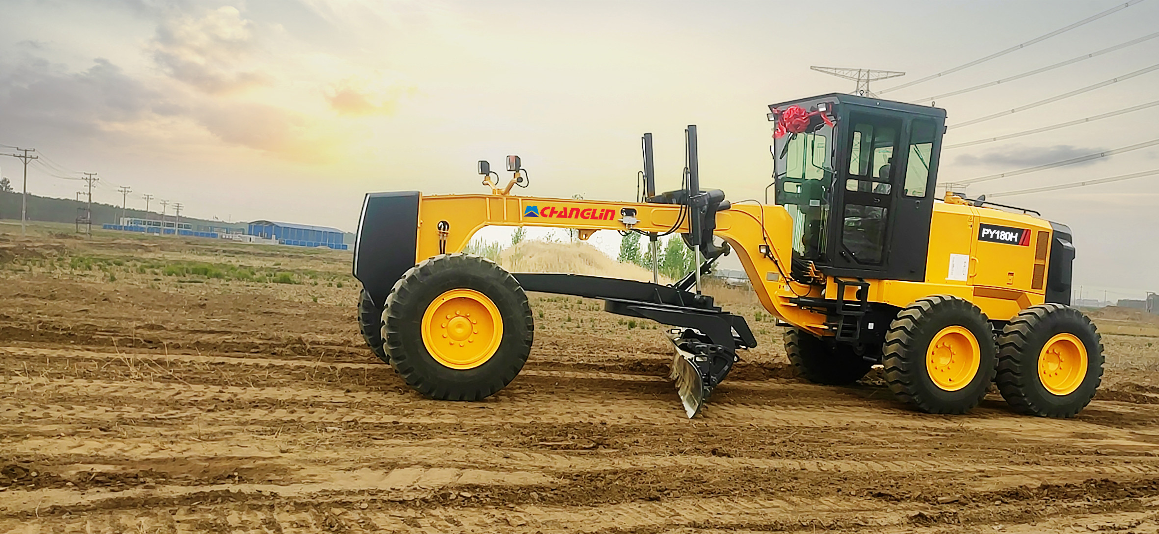 Changlin Compact Motor Grader Heavy Equipment PY180H 180Hp With Balde 12 Feet / 10 Feet