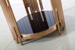Modern Side End Table 3 Sets Wine Rack Cabinet With Gold Stainless Steel Base