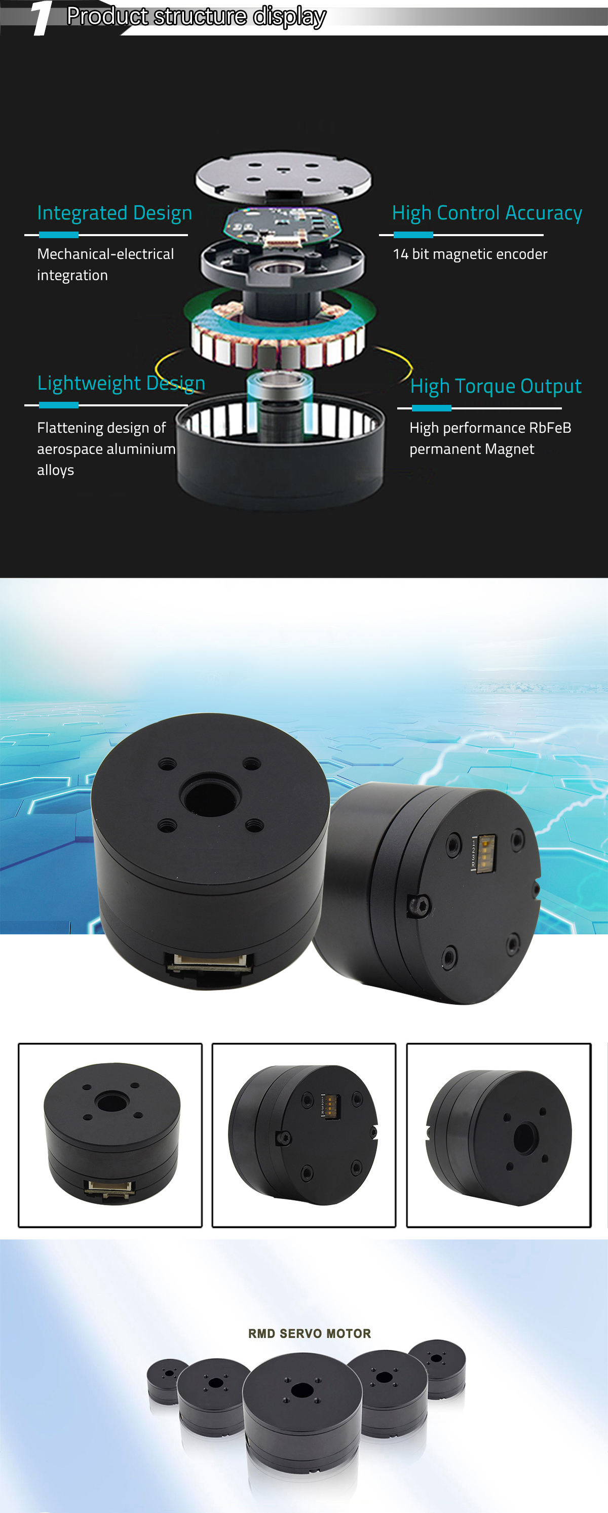 Customized High Torque Hub Motor 6000Rpm RoHs Bldc Gimbal Motor
