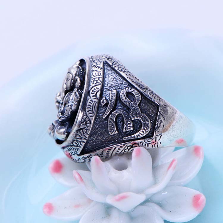 Thai 925 Silver Gold Tone Retro Womens Mens Buddhist Fashion Jewelry(036389W)