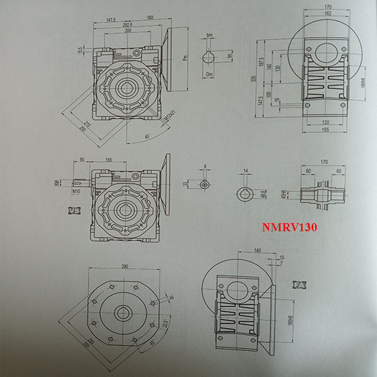Planetary Helical Bevel Worm Speed Reducer Gearbox Transmission