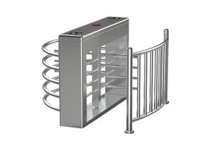 China SUS304 DC24V 450mm Arm Waist High Turnstile Metal Wings LED Indicator wholesale
