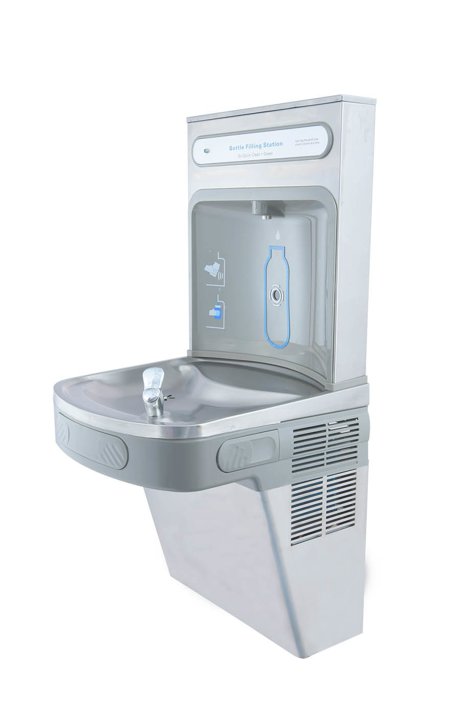 Brushed Stainless Steel 304 Drinking Water Fountain Wall Hung Mounted