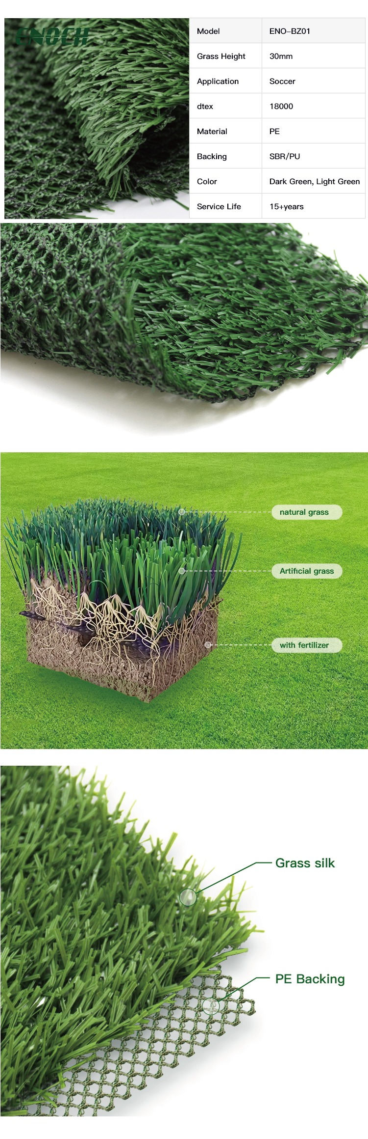 Synthetic Artificial Football Pitches Stable Hybrid Grass System
