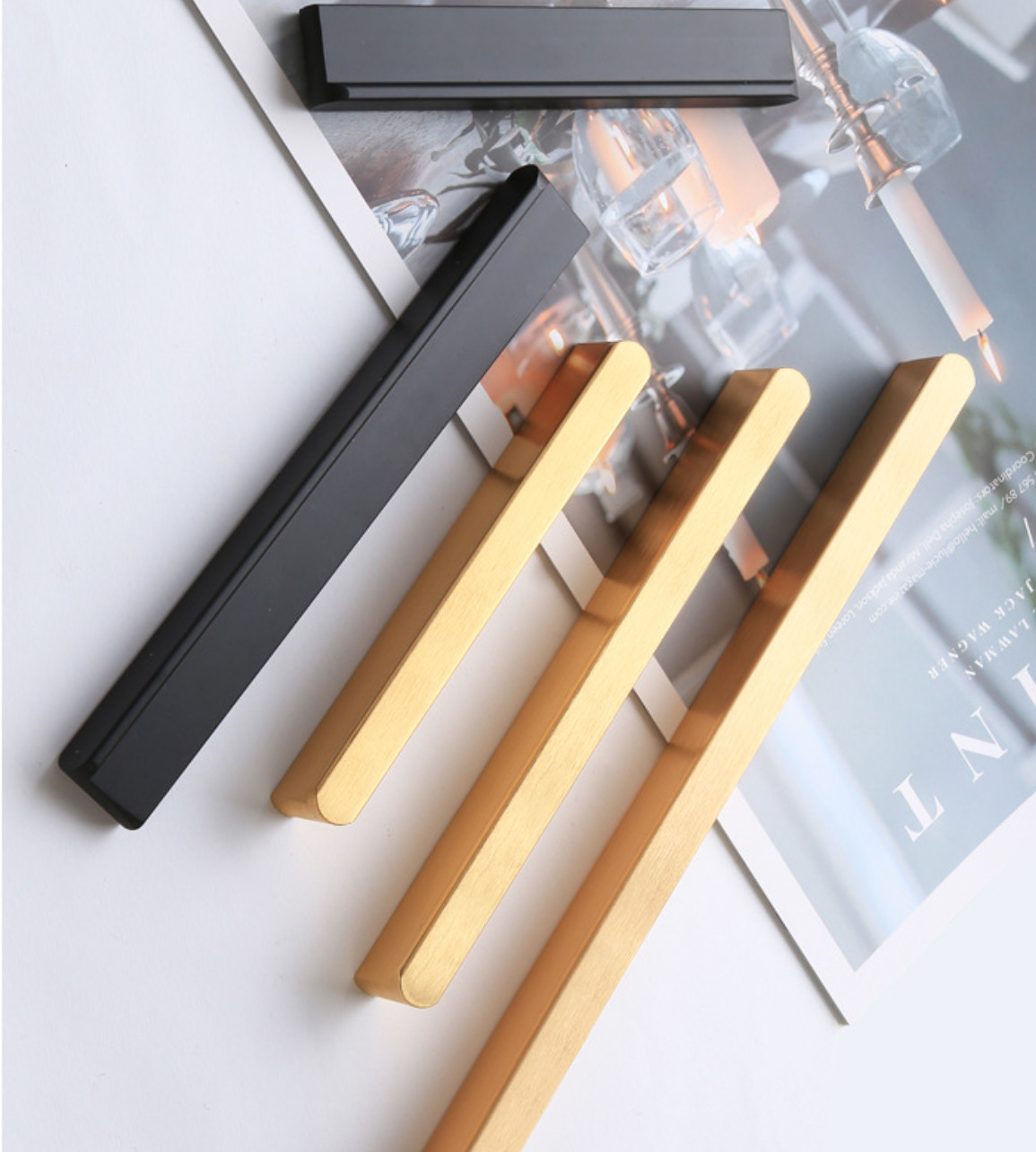 Round Head Aluminum Wardrobe Handle 100mm 200mm Customized Length L Shape