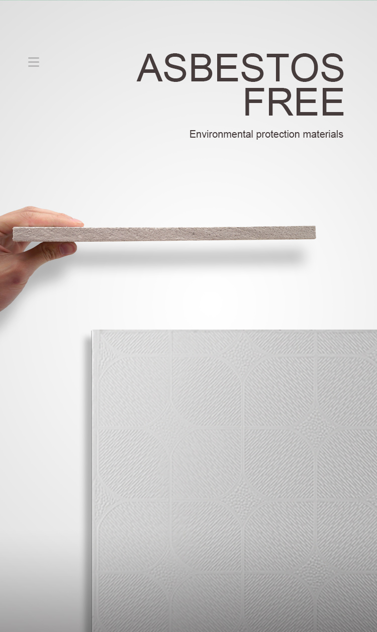 8.5mm PVC Laminated Gypsum Ceiling Fireproof For Office Ceiling