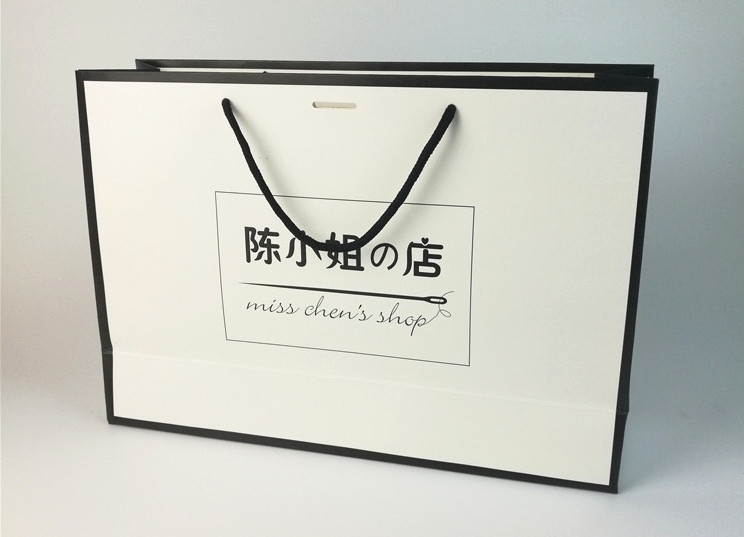 Portable paper bag custom printed logo gift bag advertising white card paper bag garment bag paper bag custom logo