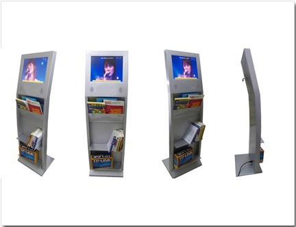 21.5" 22" inch floor standing advertising digital signage media player with brochure stand