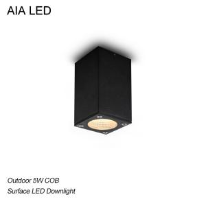 China IP65 waterproof black Square 5W Cree COB outdoor LED downlight&amp;LED Ceiling light for hotel wholesale