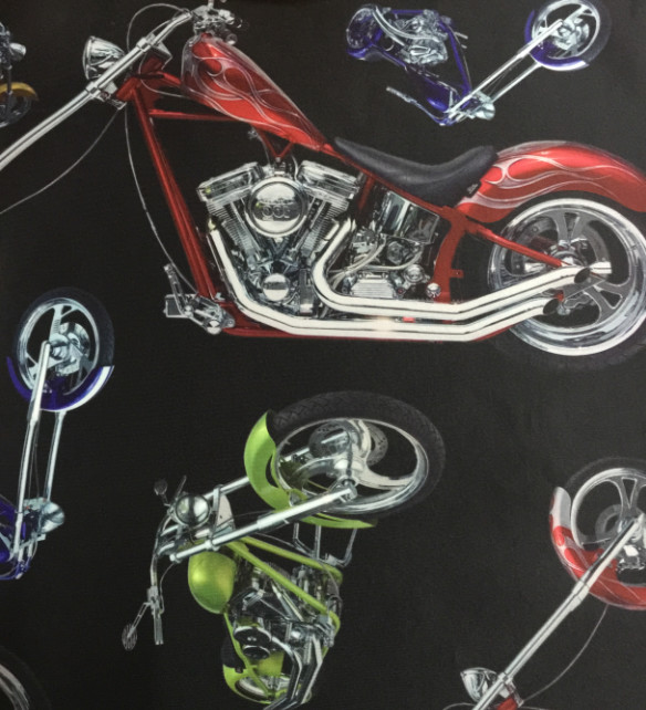 New Printing ! 100% cotton MOTORCYCLE Pattern for casual clothing Jacquard knitted fabric