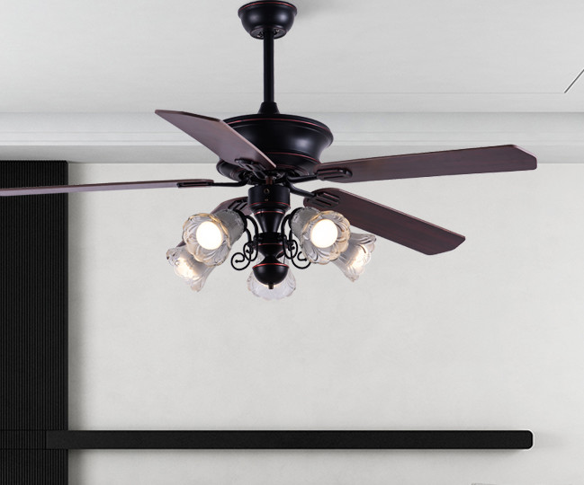 Classic 52In American Ceiling Fan Plywood Blades With Remote Control