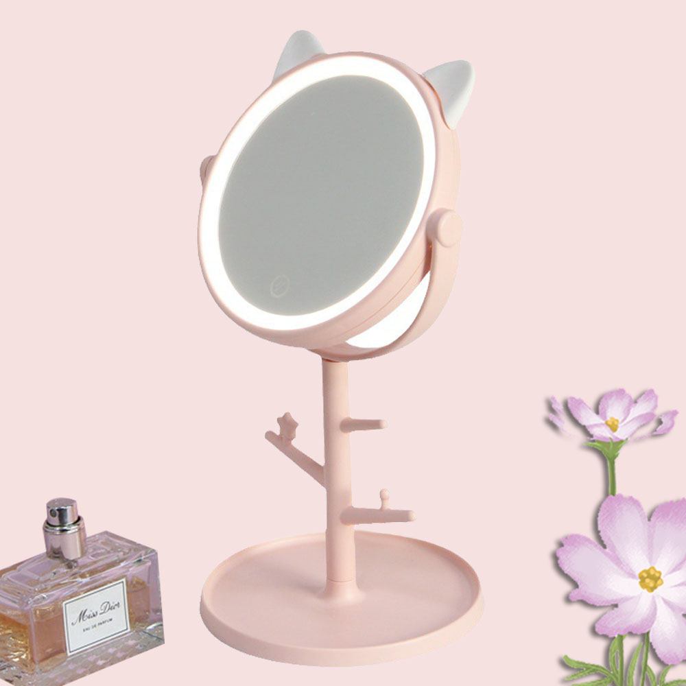 Custom Logo LED Makeup Mirror Portable and Convenient for On-the-Go Cosmetic Touch-Ups