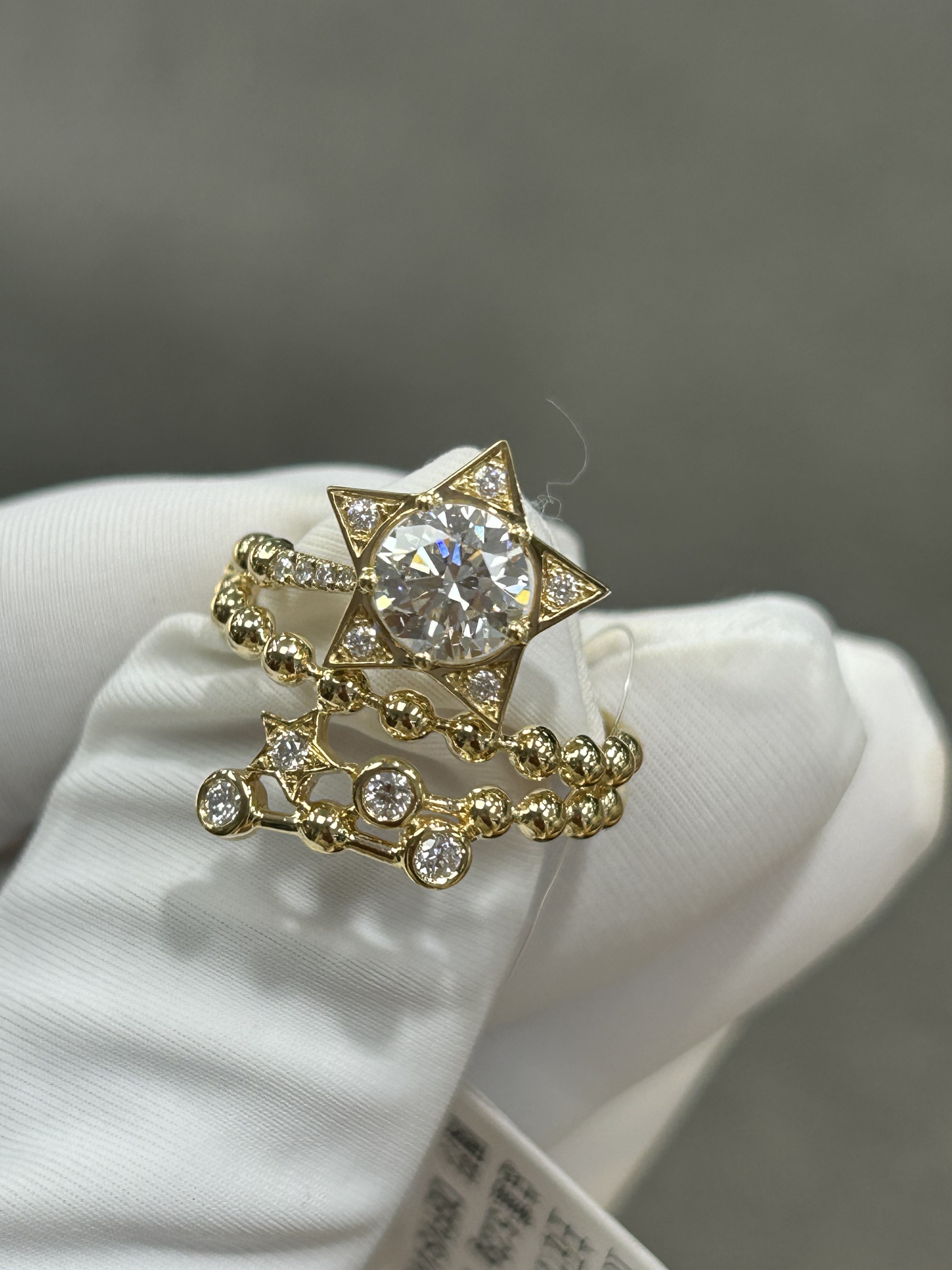 Round Shape Lab Grown Diamond Ring For Gift Star Fashion Ring Star Ring Indulge Yourself