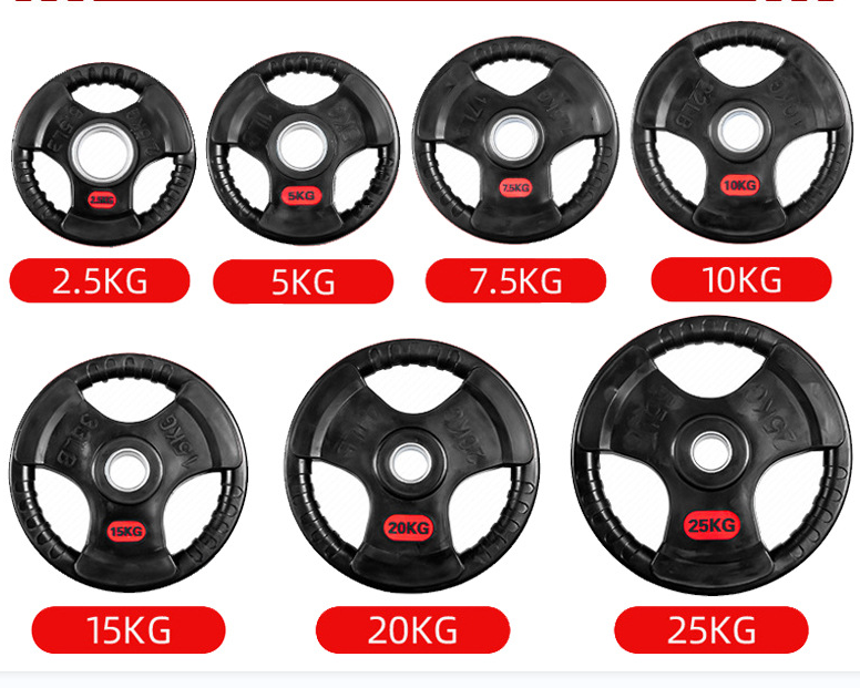 Gym Equipment Rubber Weight Plates Commercial Free Weights Weight Lifting