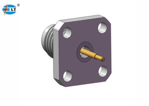 China Stainless Steel 2.4mm RF Connector Female 4 Holes Flange Panel Millimeter Wave wholesale