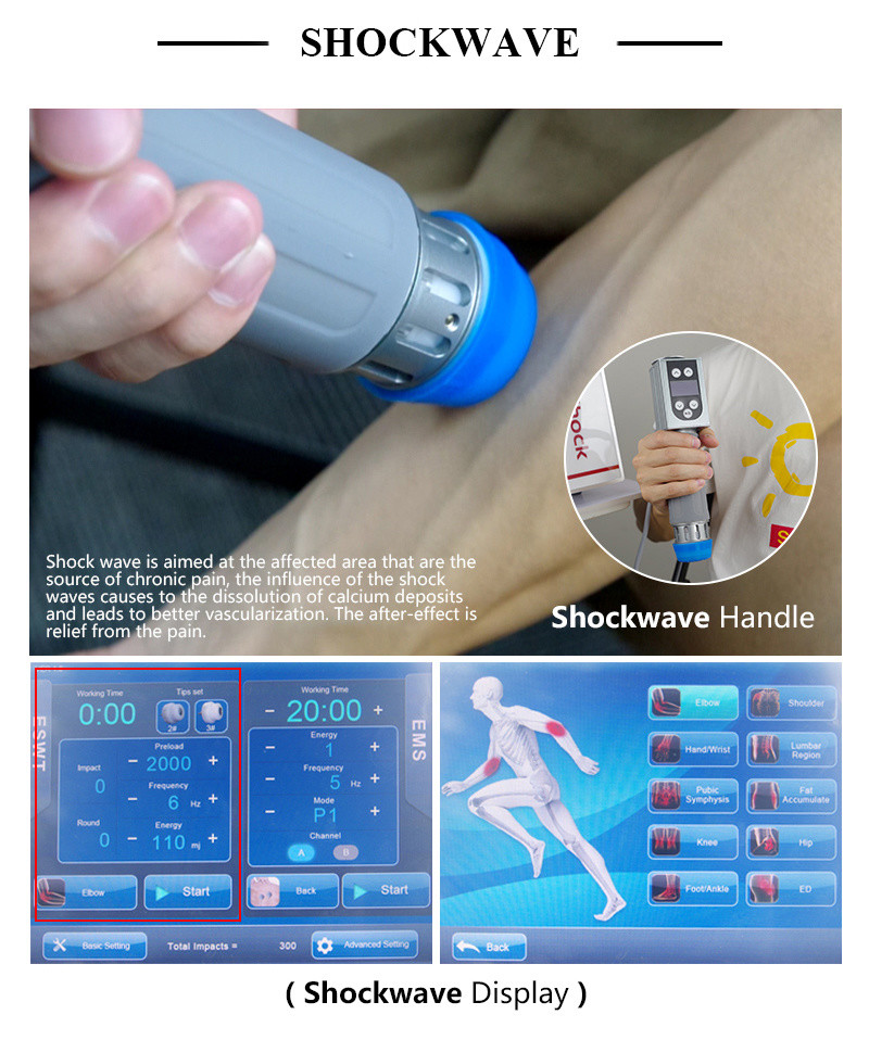 Tecar Ems Shockwave 3 In 1 Shock Wave Pain Relief Shockwave Therapy Machine RET CET