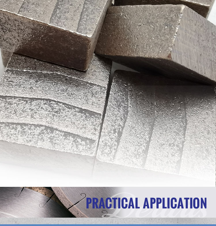 OEM Supported Triple-blades Diamond Segments for Mining Stones Cutting 22*15.6/16.4*15mm