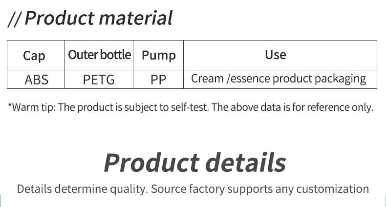 PETG Plastic Bottle Empty 60 ml 100 ml Serum Bottles For Lotion Cosmetics
