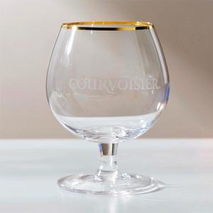 China Clear Gold Rim Glass Drinking Goblets 415ml Crystal Cognac Glasses Lead Free wholesale