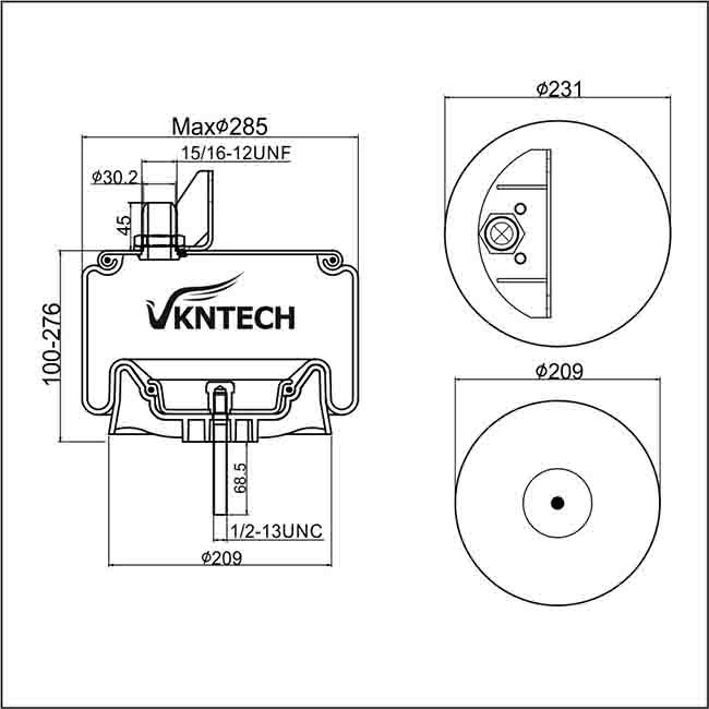 American Truck Air Spring Replace Firestone W01-358-9622 Goodyear 1R11-221 Air Bag VKNTECH 1K9622