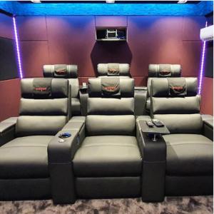 China Black Double Luxury Commercial Theater Seating Function Cinema USB Theatre Recliner Sofa wholesale