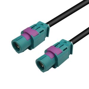 China Female To Female HSD Cable Assembly 4 Pins Z Code Waterblue Color wholesale