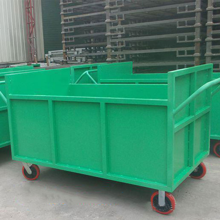Commercial / Industrial / Construction Square Hand Trailer Rotomolded Steel Truck Cart Trolley With 4 Wheels