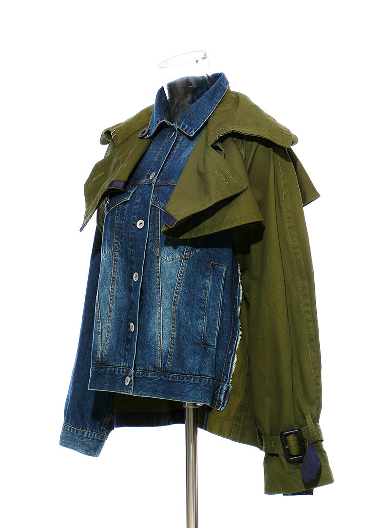 QUICK DRY Winter Use Women's Fashion Jacket High Street Contrast Women's Quilted Denim Jackets