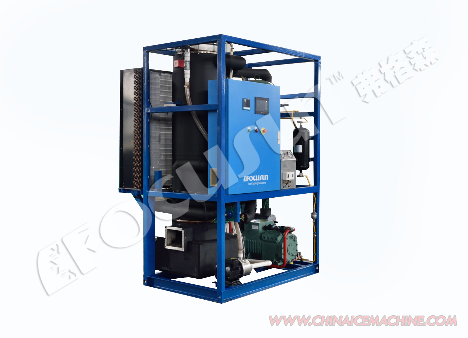 Commercial Tube Ice Machine with 1 Ton Daily Production Capacity and Siemens PLC