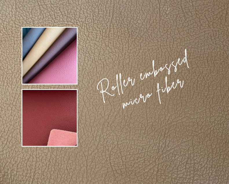 Artificial Automotive Leather Roller Embossed Micro Fiber Leather Realistic Texture