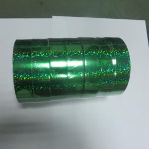 China 22mm x 50Y Green Laser Ribbon Roll In Holographic Materials Used Bird Frighten wholesale