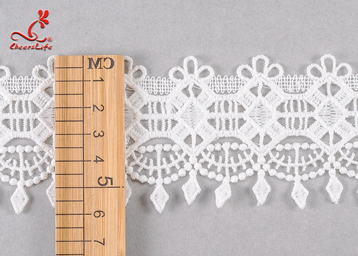 Fancy 5cm Fancy Water Soluble Flat Lace Trim With Embroidered Patterns For Clothing