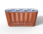 4 Compartments Outdoor Recycling Bins With 316 Stainless Steel Solid Timber