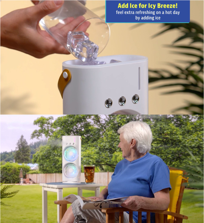 Household White Dual Fan Air Cooler with Remote Control and Cooling Function
