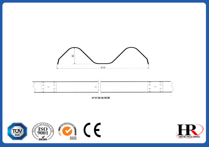 Highway Guardrail Roll Forming Machine , Sheet Metal Roll Forming Machines