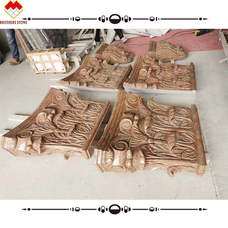 American Style Granite Marble Covering Pillar Carving Hollow Round Column at Yunfu Sale