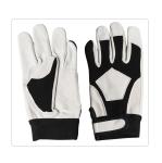 Driving Thick Black Elastic Cuff Sheep Leather Gloves
