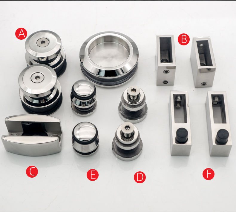 Sleek and Stylish Glass Door Hardware Kit for Modern Bathroom Sliding System