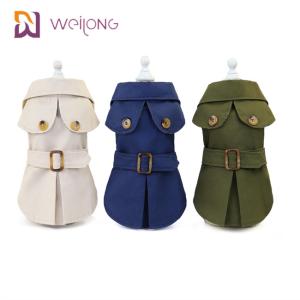 China Button Opening Dust Cat Winter Wear Plaid Cotton Canvas Pet Windbreaker For Dogs wholesale