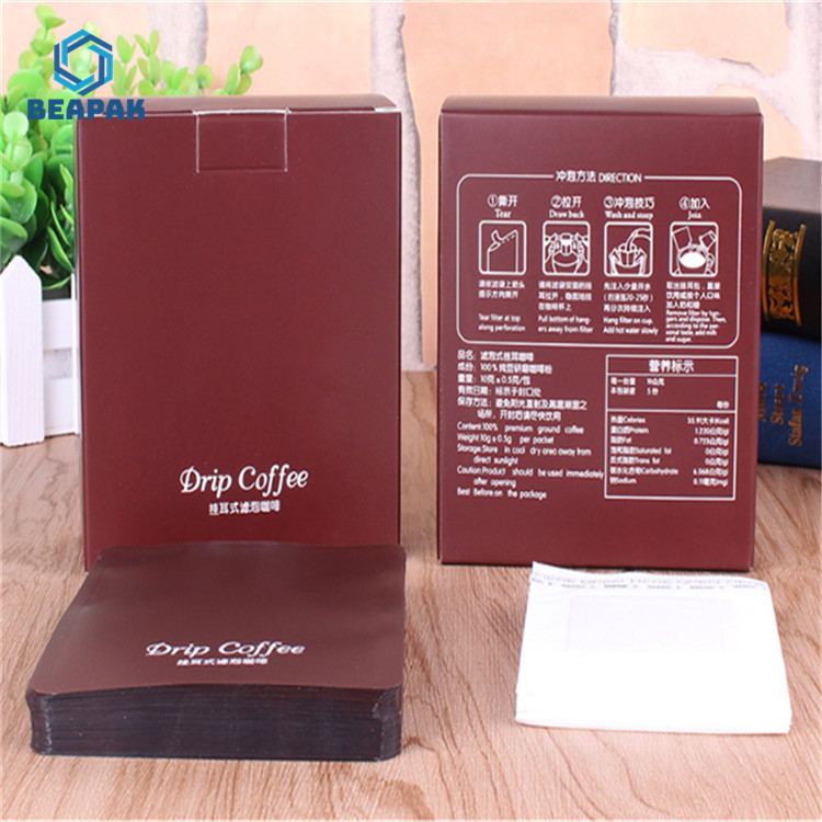 OEM Laminated Hanging Ear Drip Coffee Filter Paper Bag