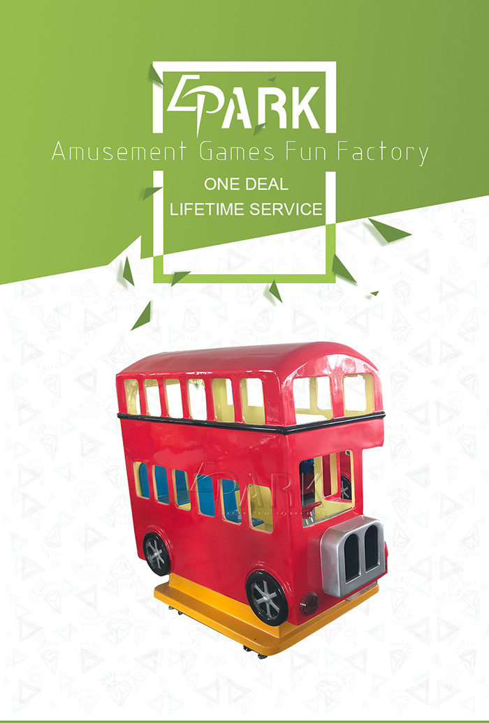 Amusement Park Equipment 3 Seat London Bus Kiddy Ride Game Machine