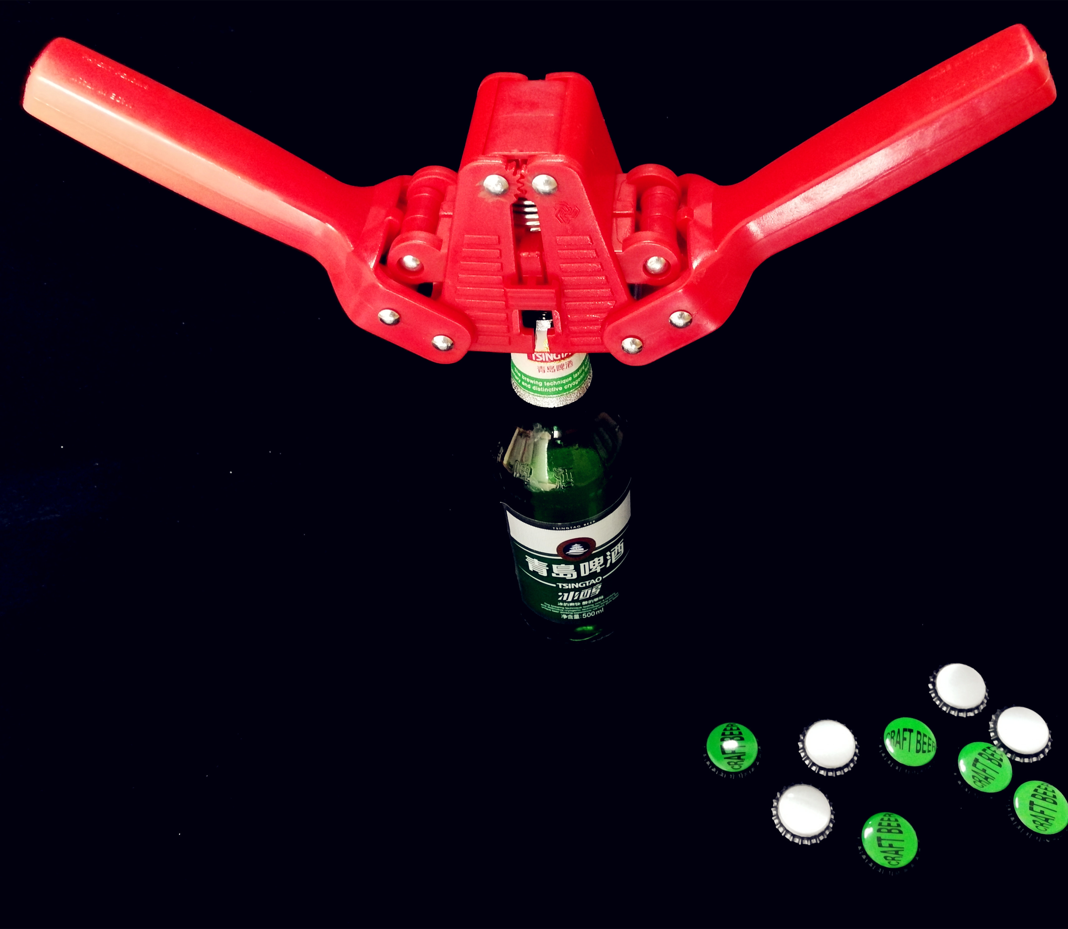 Red Crown Manual Bottle Capper 15 * 7 * 18cm For Home Beer Wine Brewing
