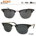 Unisex plastic sunglasses with metal temples, special retro designer stylish,